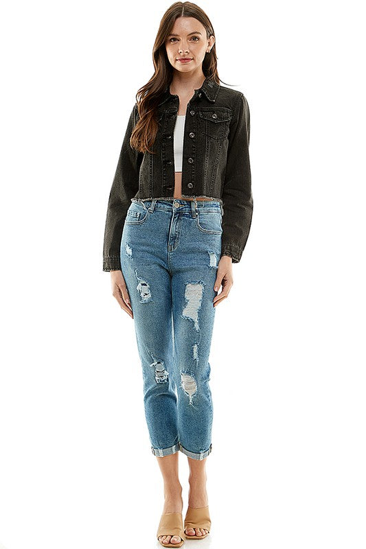 Destructed Cuffed Boyfriend Jean