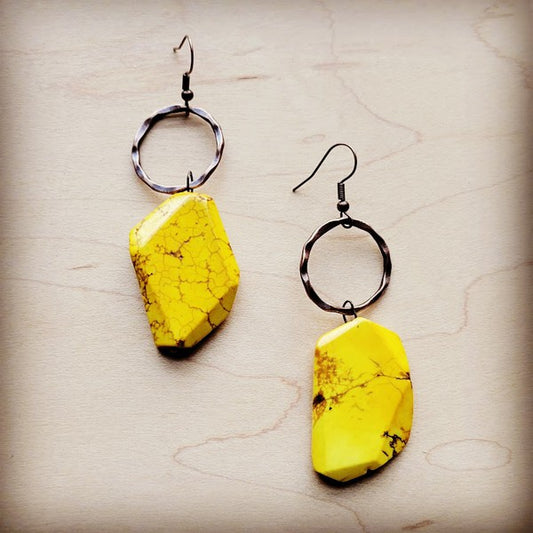 Yellow Turquoise Chunky Earrings