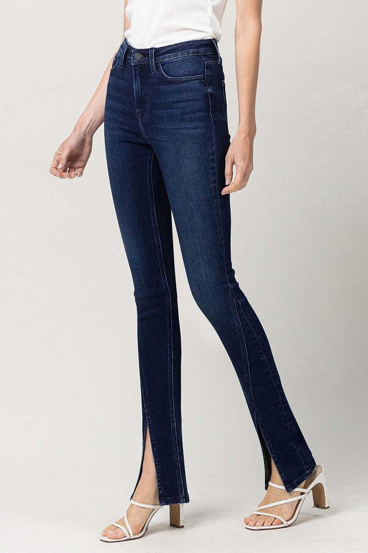 High Rise Slim Straight W/Slit