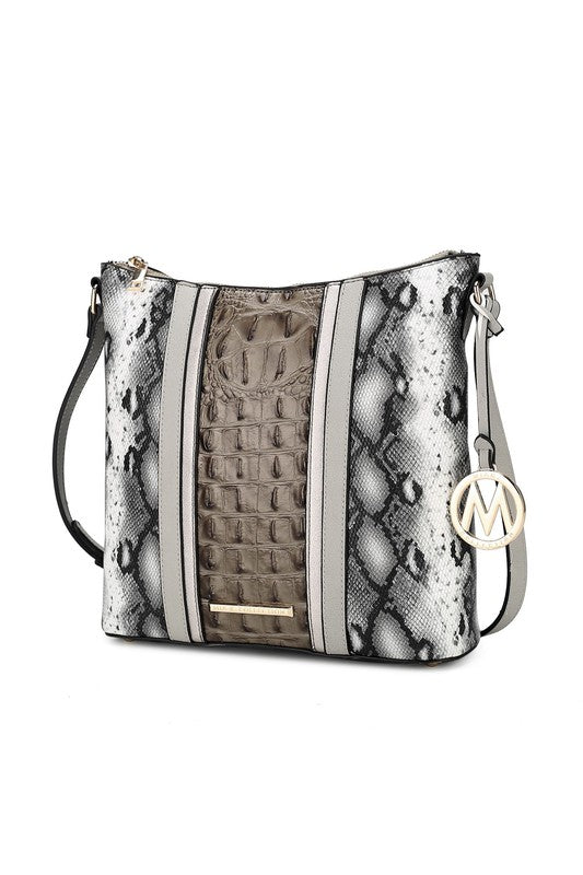 MKF Meline Crocodile and Snake Embossed Shoulder