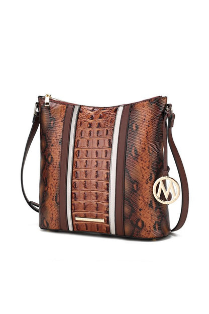 MKF Meline Crocodile and Snake Embossed Shoulder