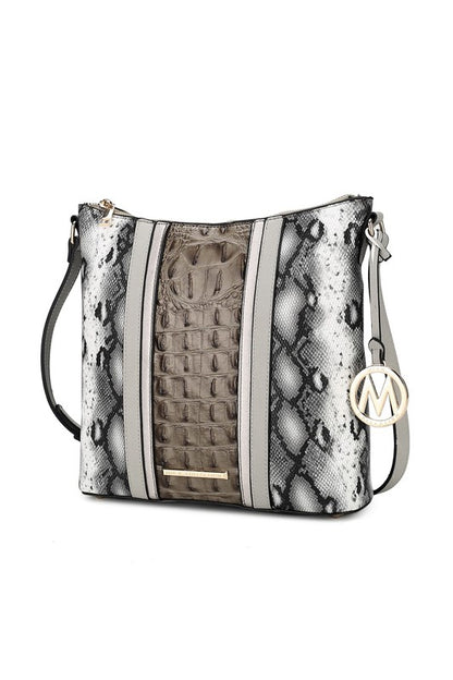 MKF Meline Crocodile and Snake Embossed Shoulder