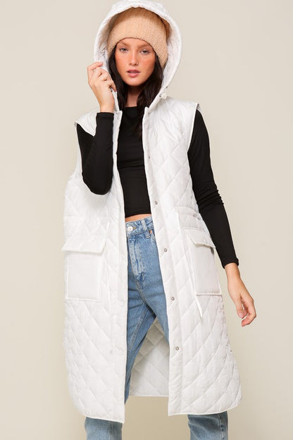 Oversized Quilted Midi Jacket