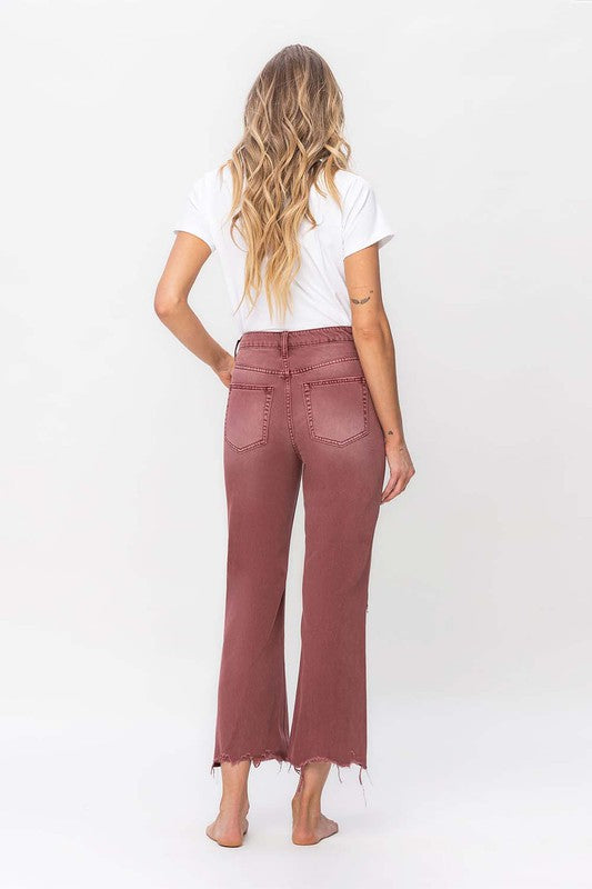 90's Vintage High Rise Crop Flare Jeans