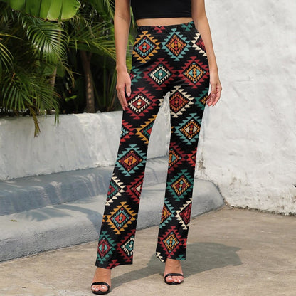 Baha Ranch Colorful Aztec Flare Pants
