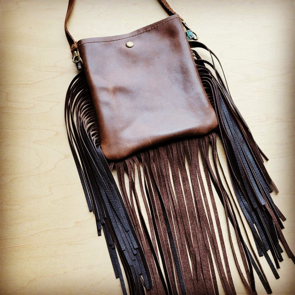 Small Crossbody Handbag Cowboy & Leather Fringe