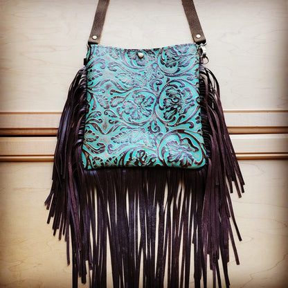 Small Crossbody Handbag Cowboy & Leather Fringe