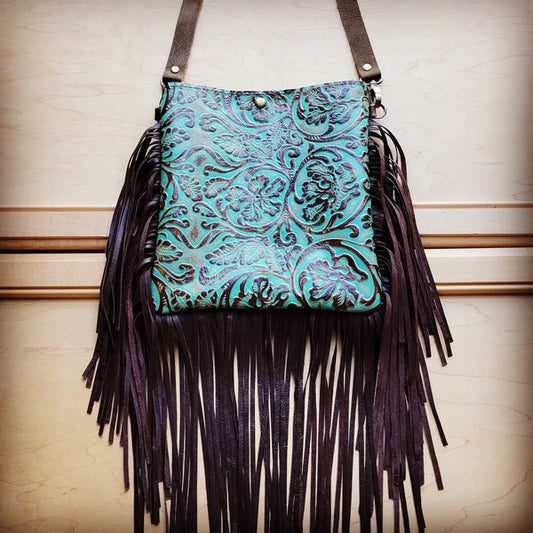 Small Crossbody Handbag Cowboy & Leather Fringe