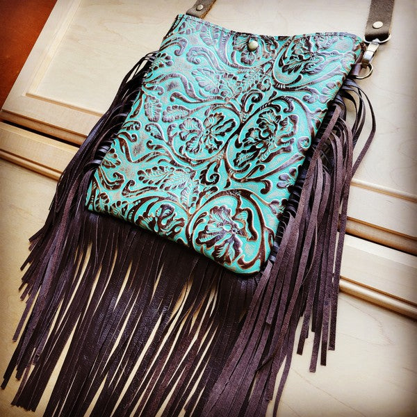 Small Crossbody Handbag Cowboy & Leather Fringe