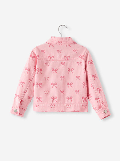 Pink Fall Girls Denim Jacket