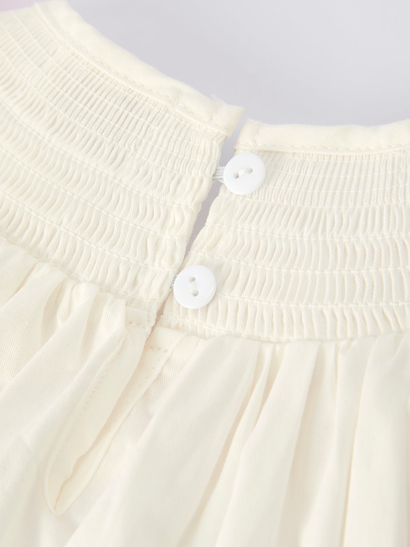 Spring White Girls Dress with Pink Bow Embroidery