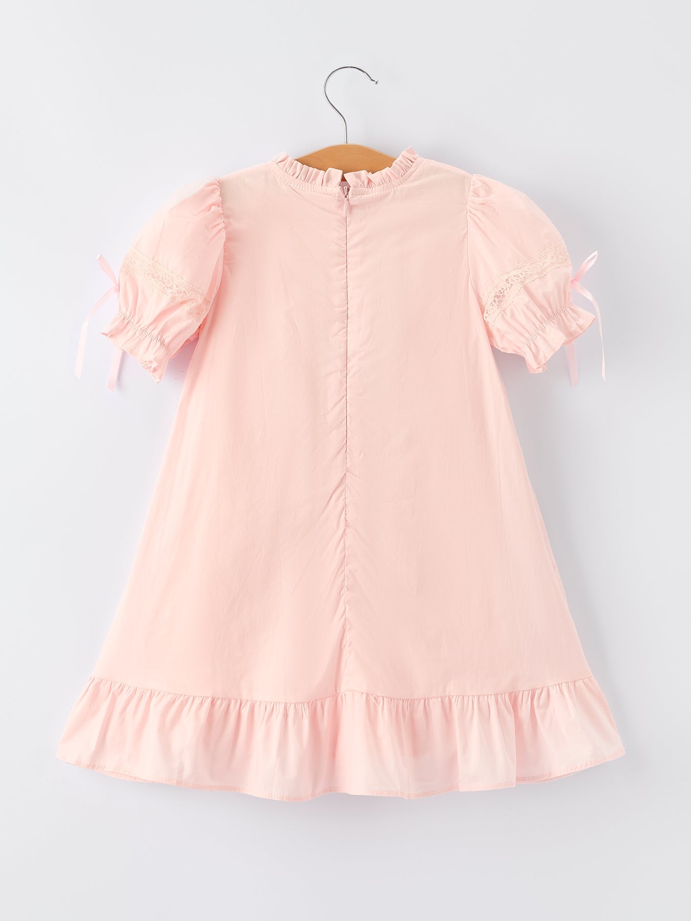 Embroidered Lace Girls' Short-sleeved Dress
