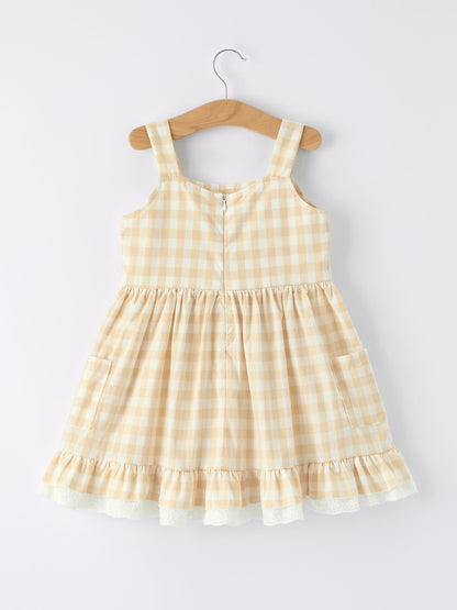 Mommy & Me Plaid Girl  Dress With Pocket