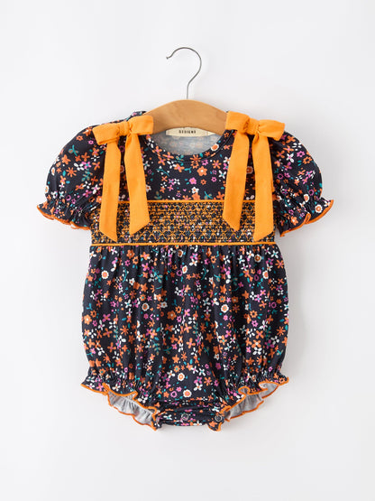 Fall Orange Floral Baby Bubble