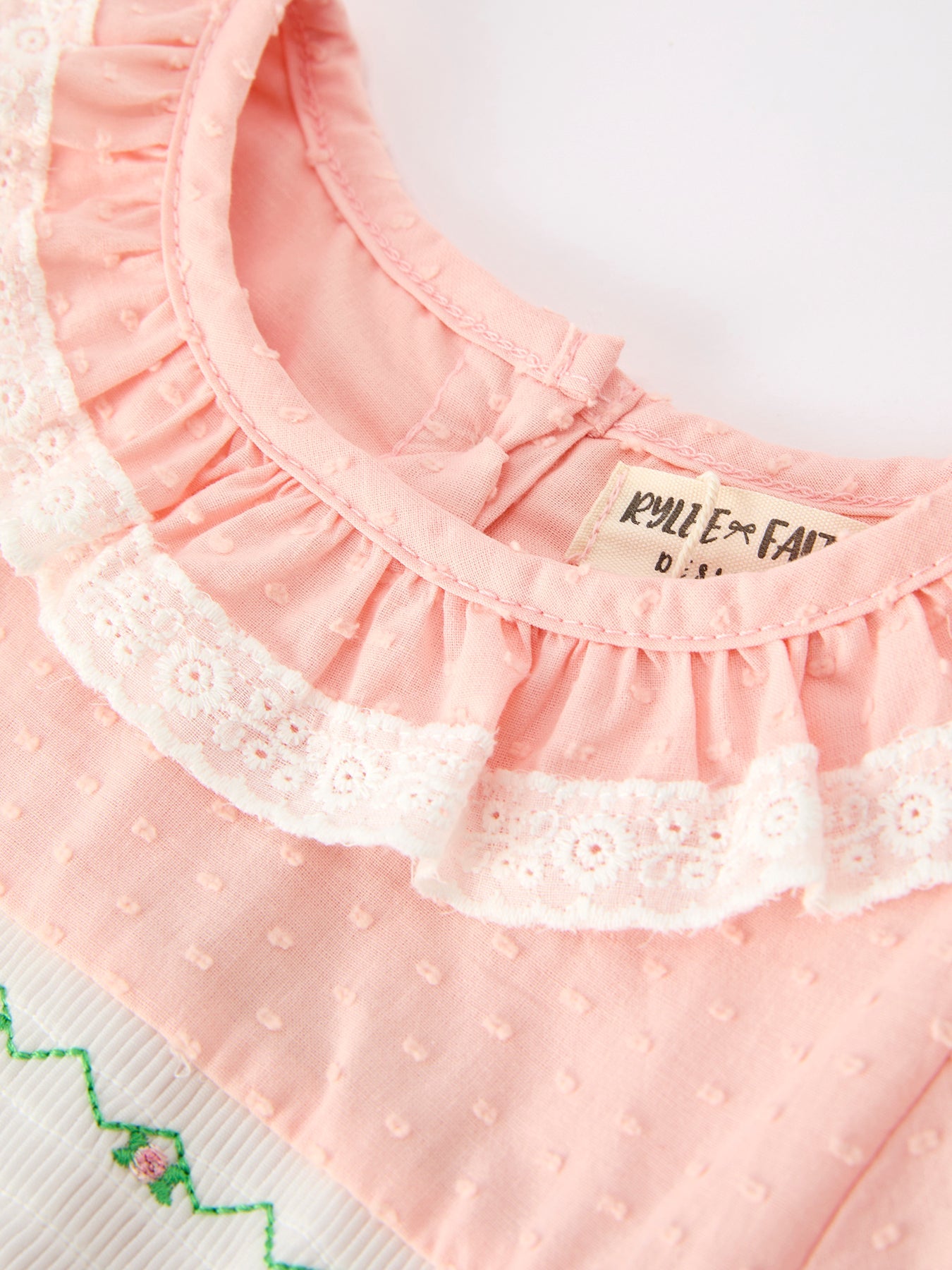 Western Horse Embroidery Girls Dress Lace Petals Collar Puff Sleeve