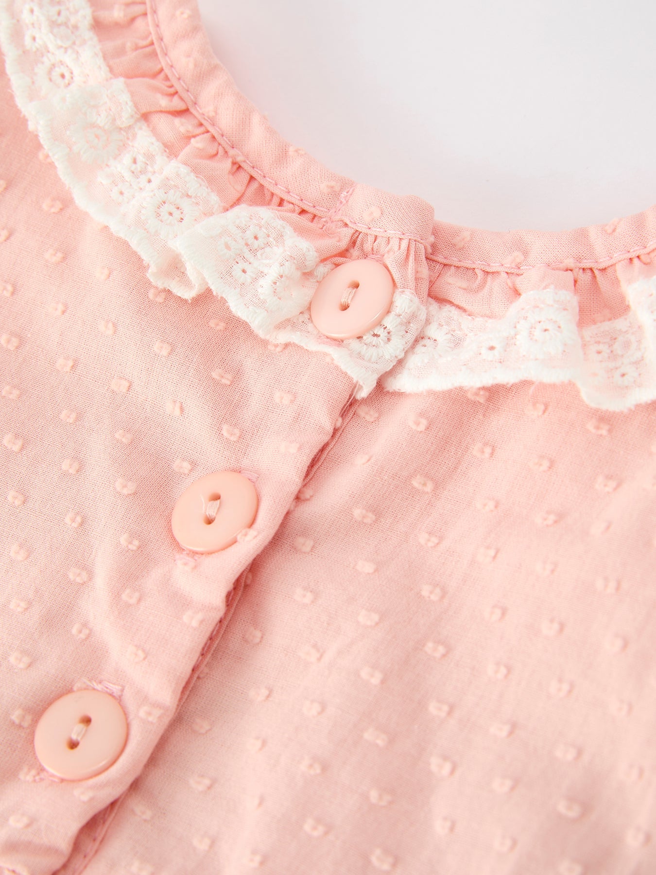 Western Horse Embroidery Girls Romper Lace Petals Collar Puff Sleeve