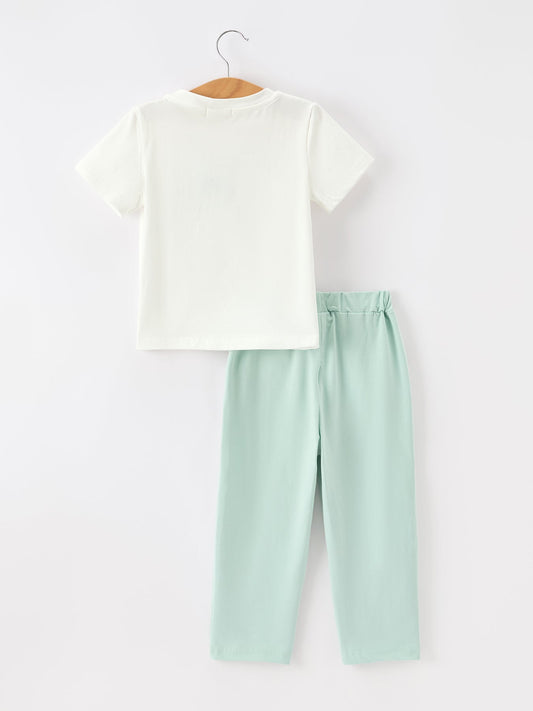 Western Horse Embroidery Boys Set T Shirt Pants Outfit