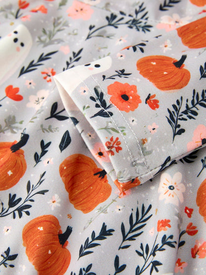 PREORDER Halloween Pumpkin Ghost Girls Dress Long Sleeve Twirl Dress