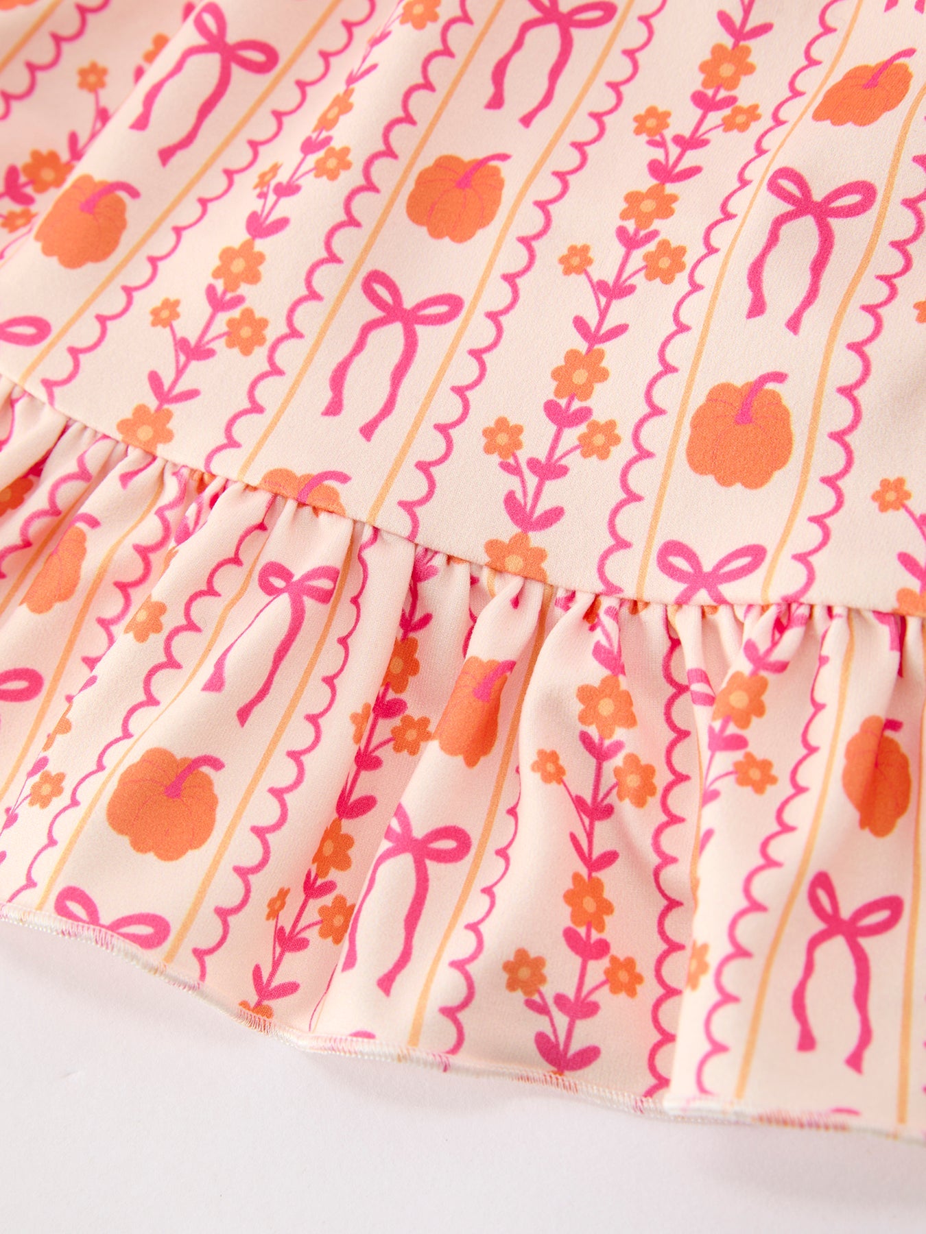 PREORDER Halloween Thanksgiving Pumpkin Bow Pocket Girls Dress