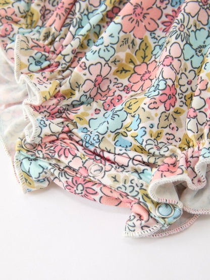 Mint Floral Baby Bubble Petals Collar