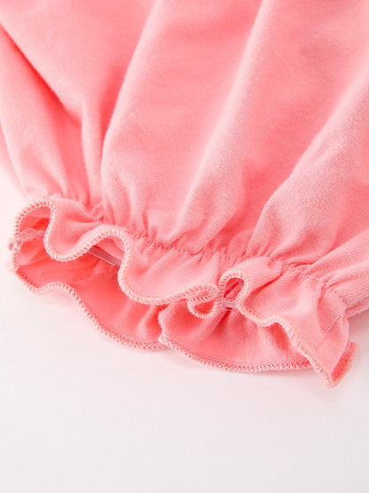 Pink Floral Petals Collar Girl Bloomer Set