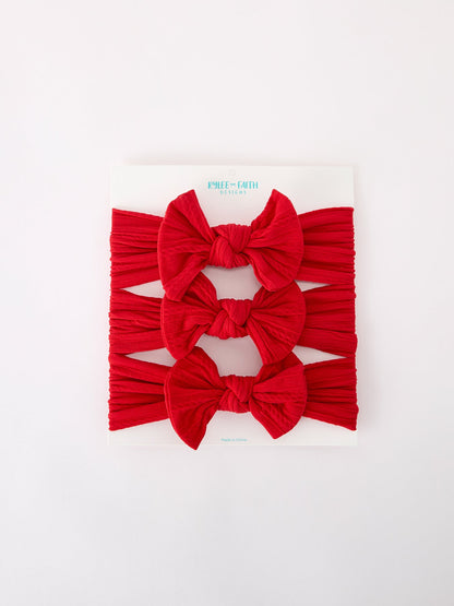 Baby Girl Bow Headband Same Color 3 Piece Set