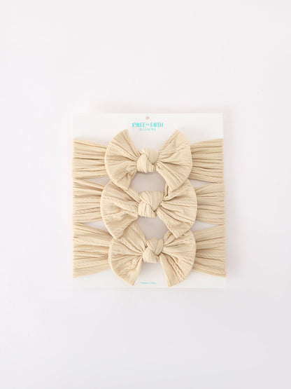 Baby Girl Bow Headband Same Color 3 Piece Set