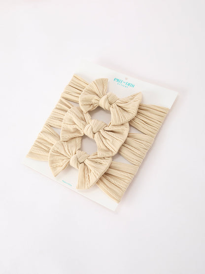 Baby Girl Bow Headband Same Color 3 Piece Set