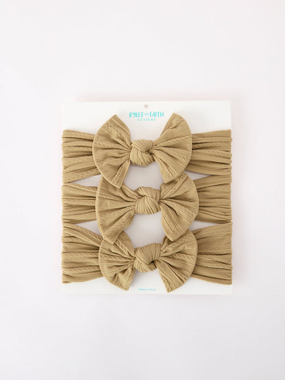 Baby Girl Bow Headband Same Color 3 Piece Set