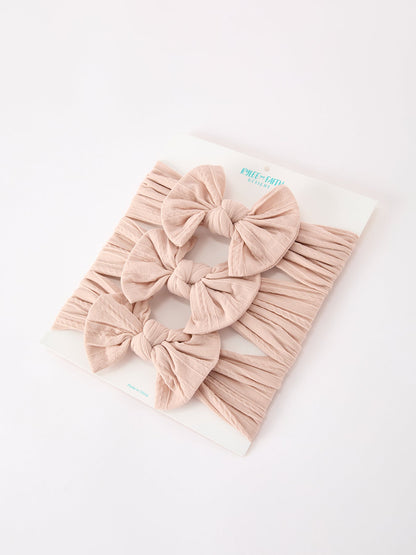 Baby Girl Bow Headband Same Color 3 Piece Set