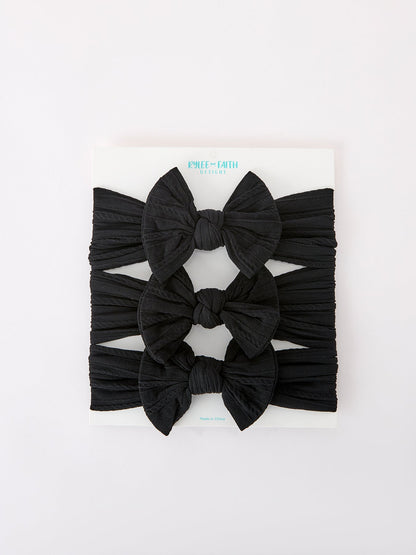 Baby Girl Bow Headband Same Color 3 Piece Set