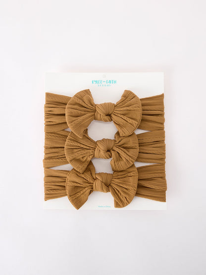 Baby Girl Bow Headband Same Color 3 Piece Set
