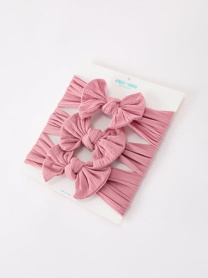 Baby Girl Bow Headband Same Color 3 Piece Set