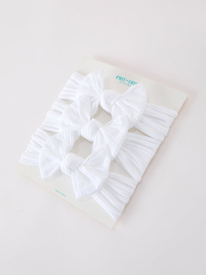 Baby Girl Bow Headband Same Color 3 Piece Set