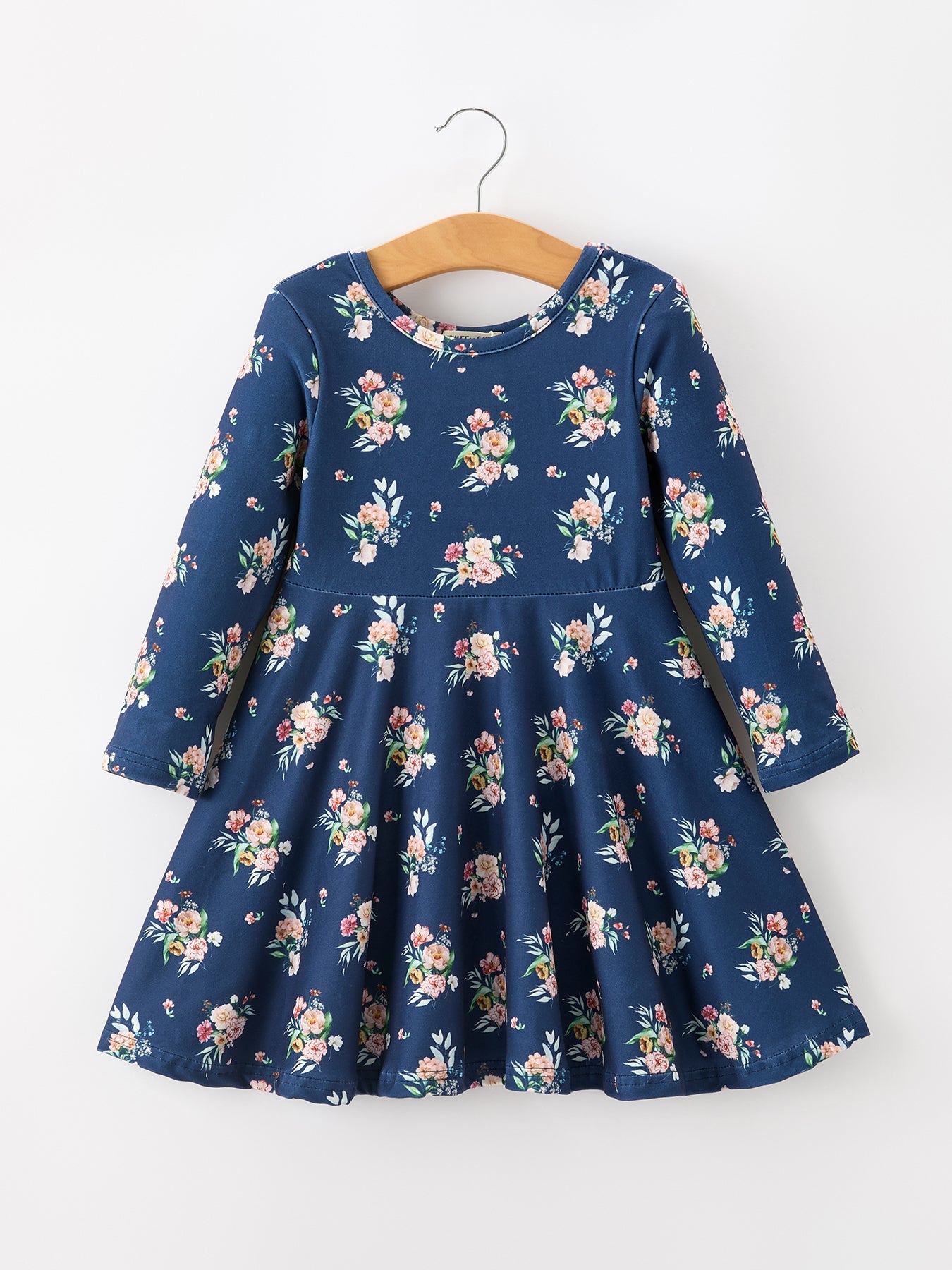 Fall Floral Girls Long Sleeve Dress