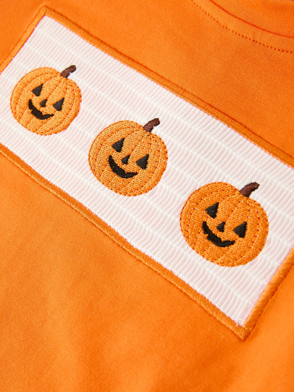 Halloween Pumpkin Plaid Boys Pants Set