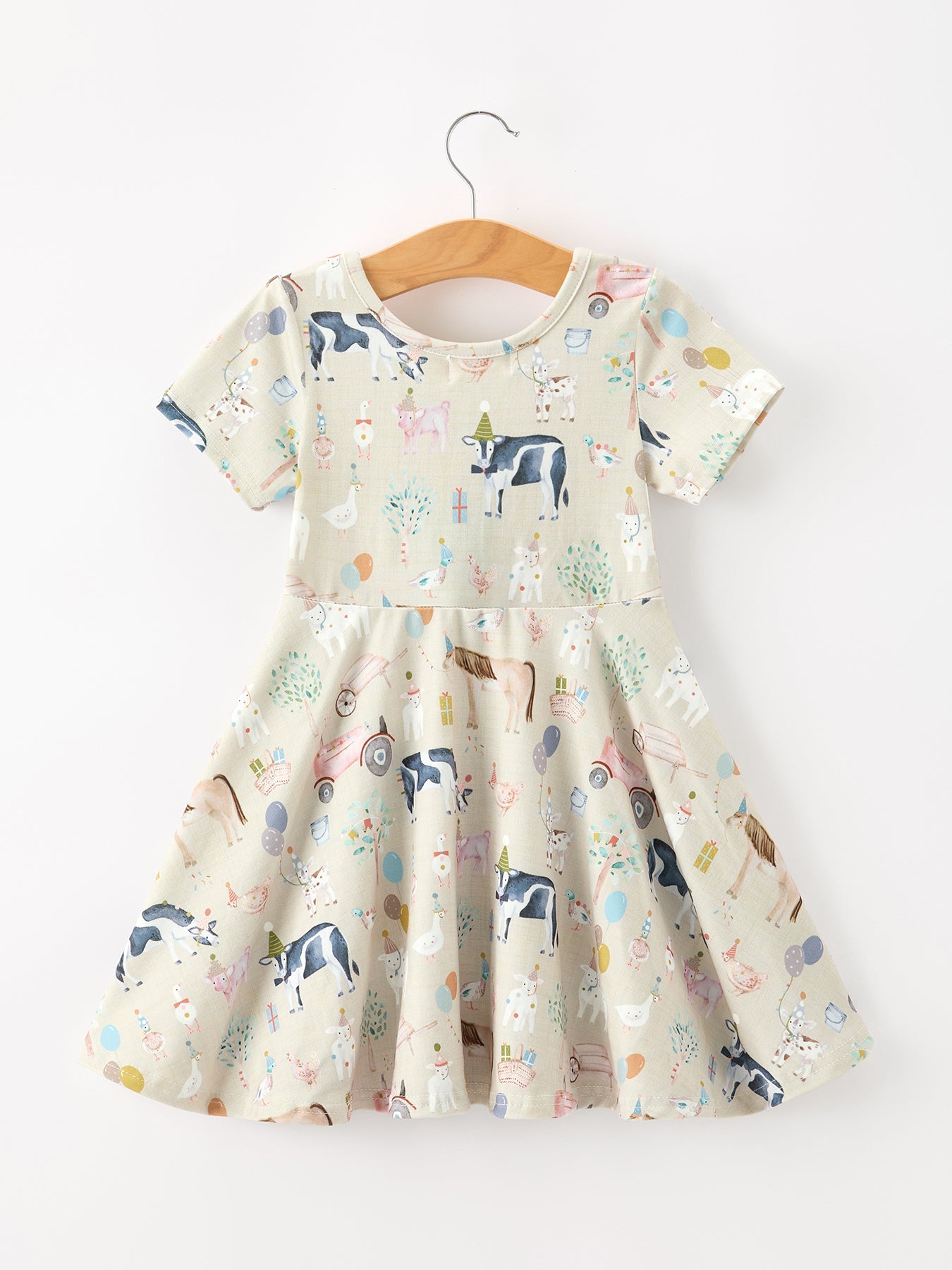 Farm Animal Birthday Twirl Girls Dress