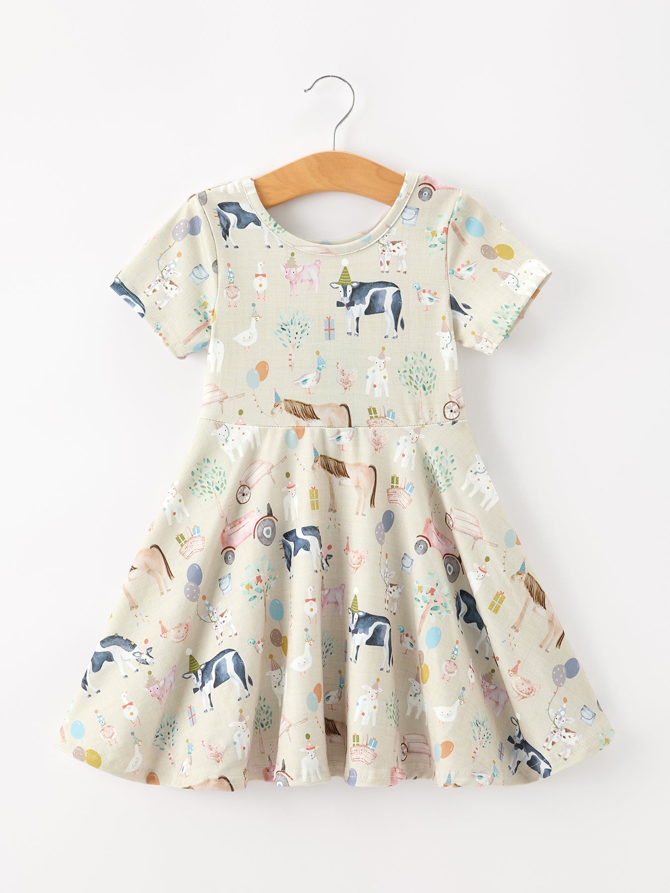 Farm Animal Birthday Twirl Girls Dress