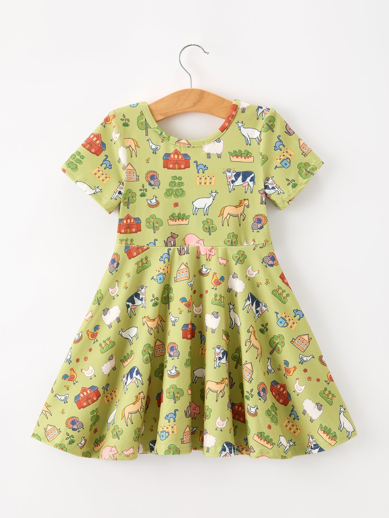 Countryside Farm Animal Pasture Twirl Girls Dress