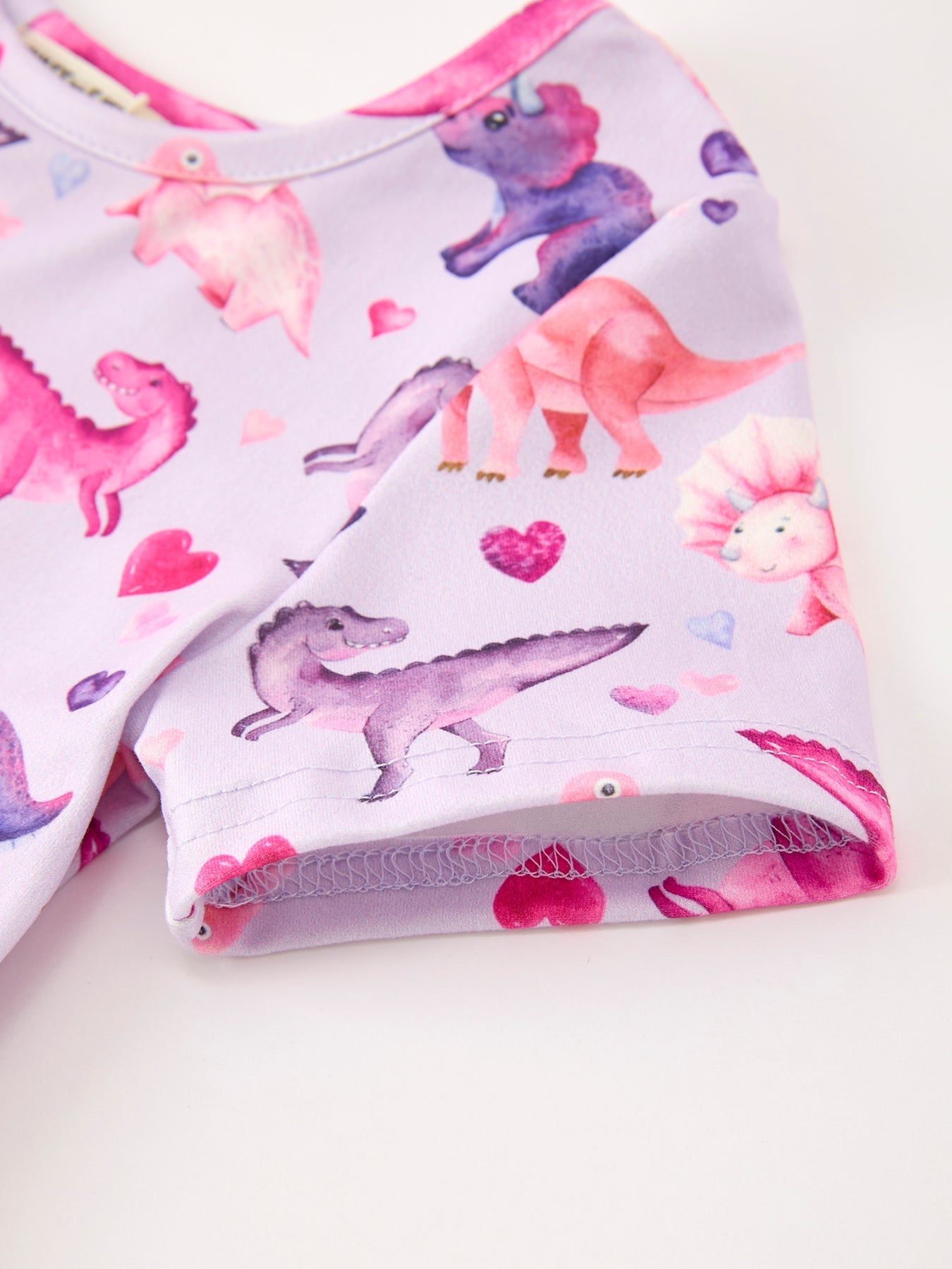 PREORDER Dinosaur Heart Twirl Girls Dress Short Sleeves