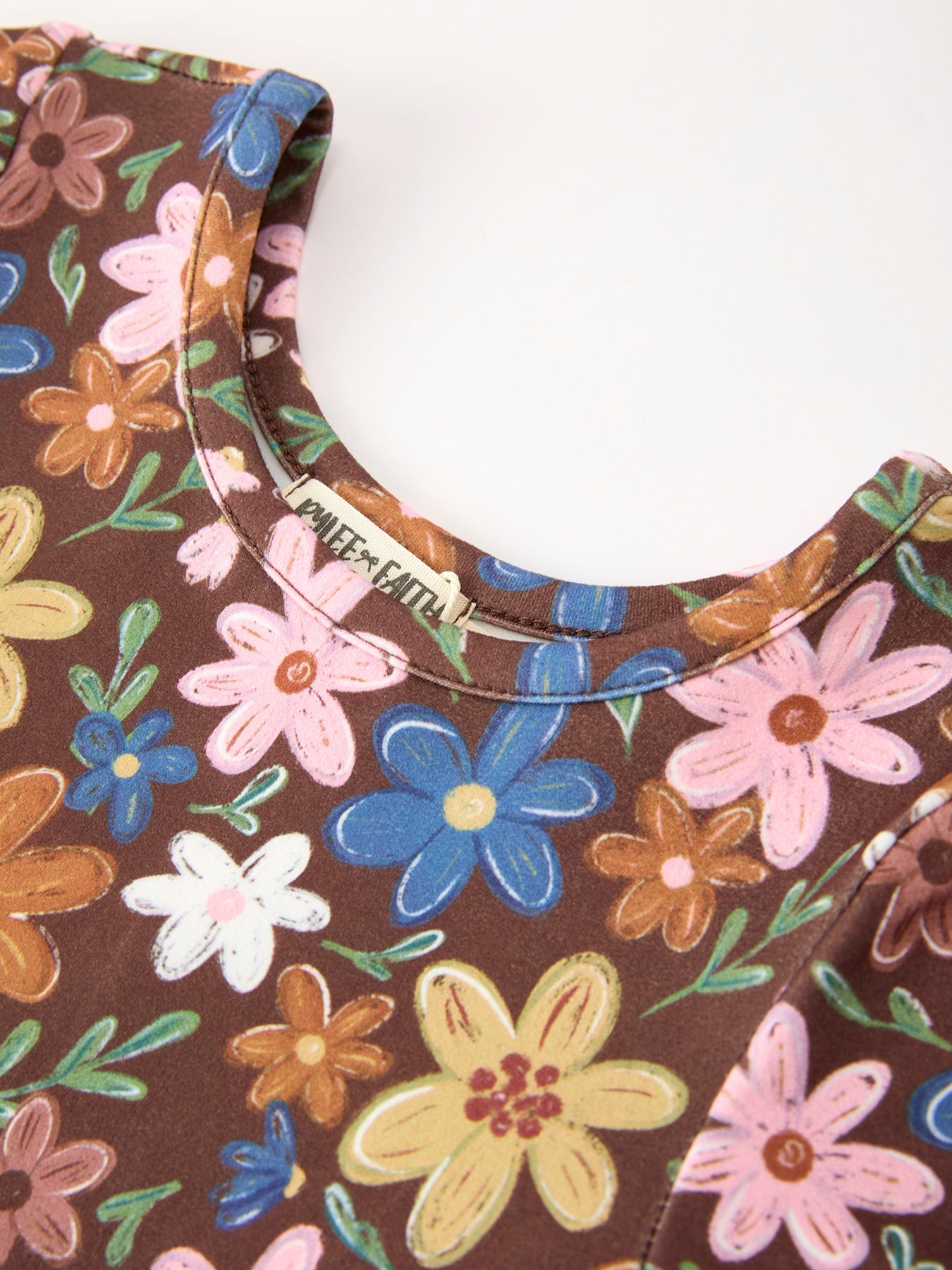 PROERDER Fall Floral Twirl Girls Dress Short Sleeve