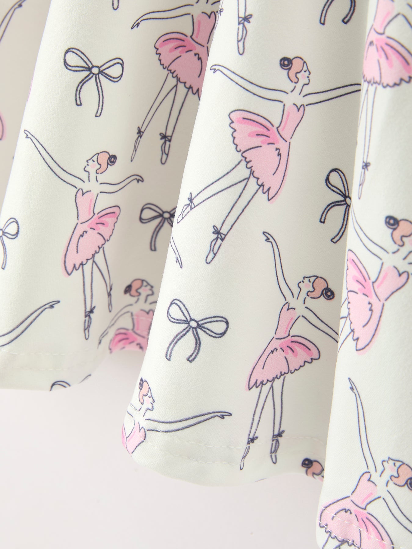 Fall Ballet Bow Girls Long Sleeve Twirl Dress