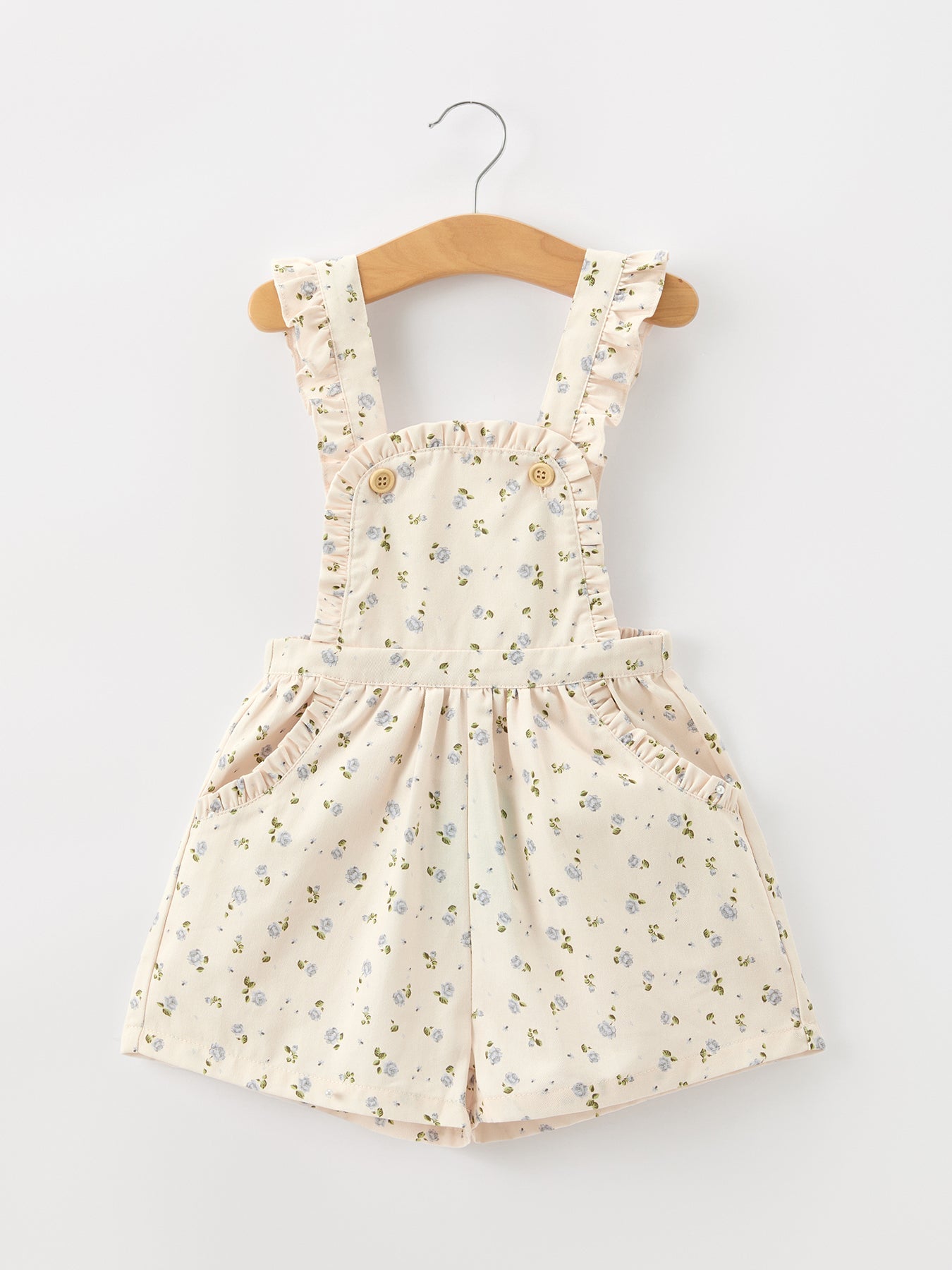 Girls Blue Floral Print Wide Leg Jumpsuit