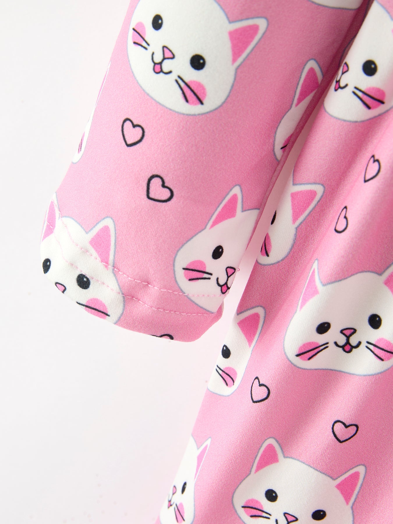 Fall Cat Print Girls Ruffle Hem Twirl Dress