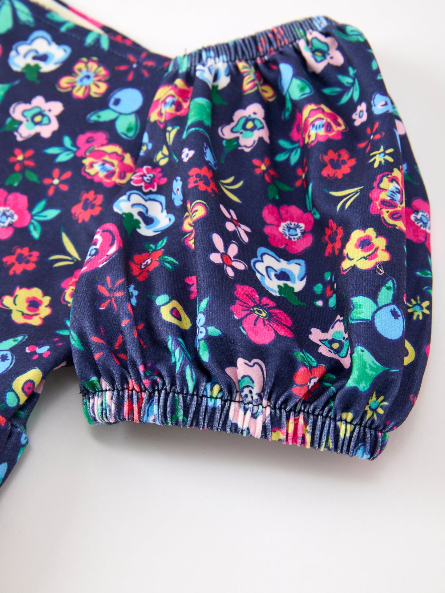 Fall Vintage Wildflower Puff Sleeve Girls Dress