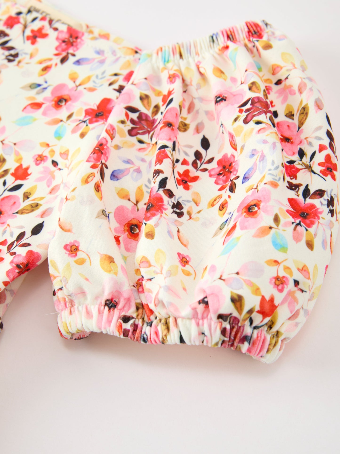 Fall Vintage Floral Puff Sleeve Girls Dress