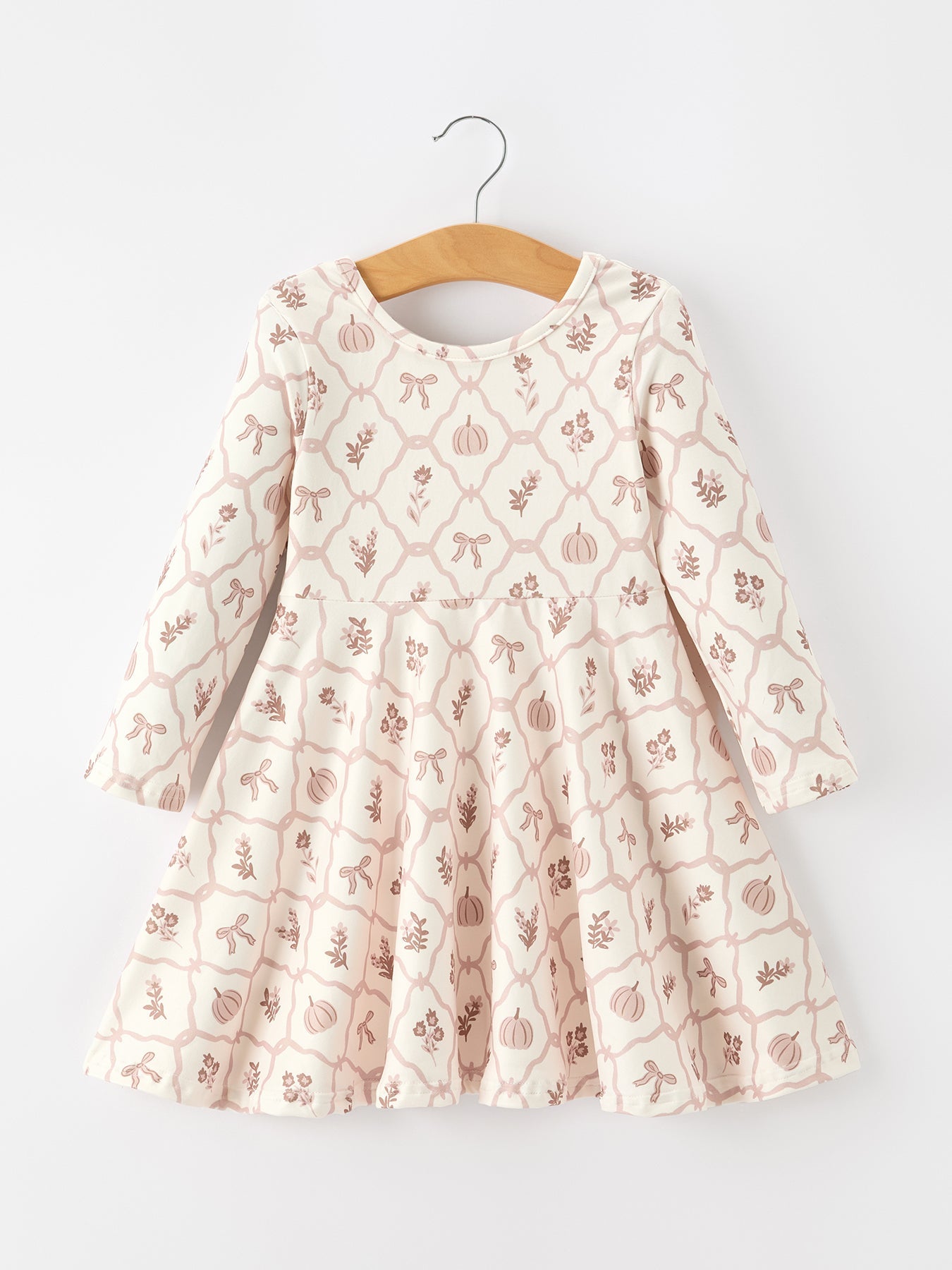 PREORDER Fall Pumpkin Bow Girls Twirl Dress