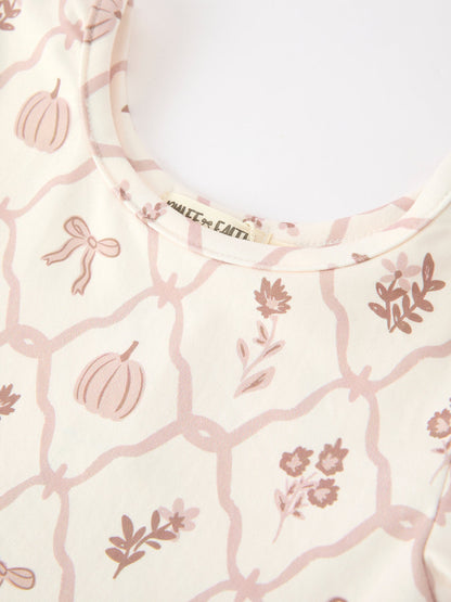 PREORDER Fall Pumpkin Bow Girls Twirl Dress