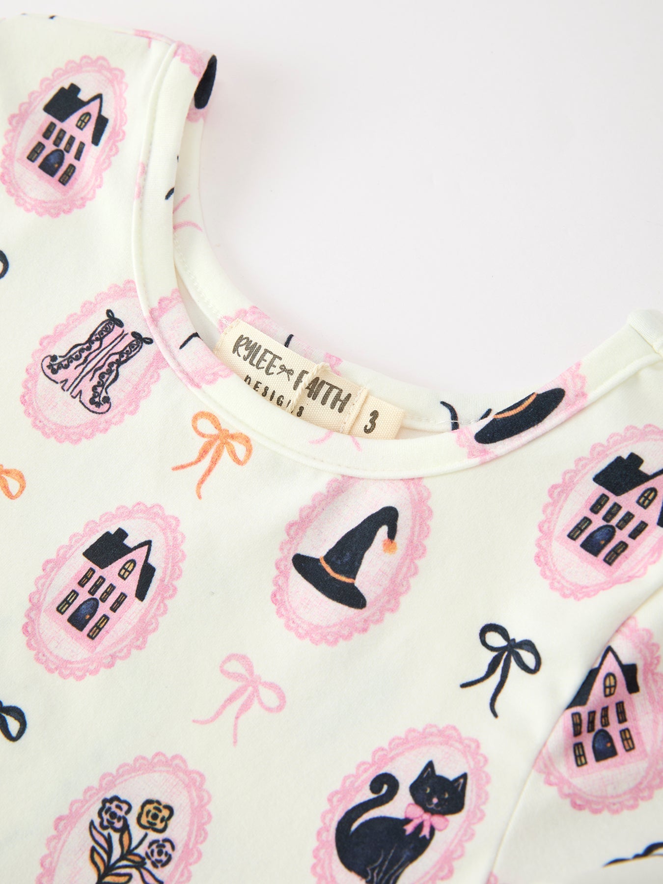 Halloween Vintage Cameo Print Girls Twirl Dress