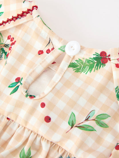Fall Gingham Baby Bloomer Set Ruffle Collar Bow